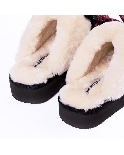 Minnetonka Black Bow Scuff Slippers