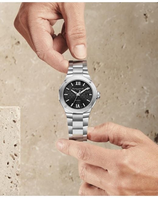 Baume & Mercier Metallic Swiss Automatic Stainless Steel Bracelet Watch 42mm for men