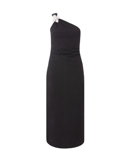 Quiz Black Asymmetric Scuba Crepe Maxi Dress
