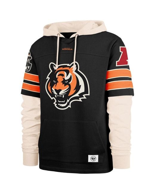 '47 Black Cincinnati Bengals Split Zone Cornerback Duo Hoodie for men