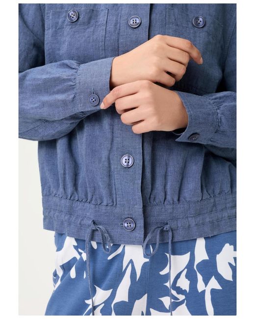 Olsen Blue Linen-cotton Jacket