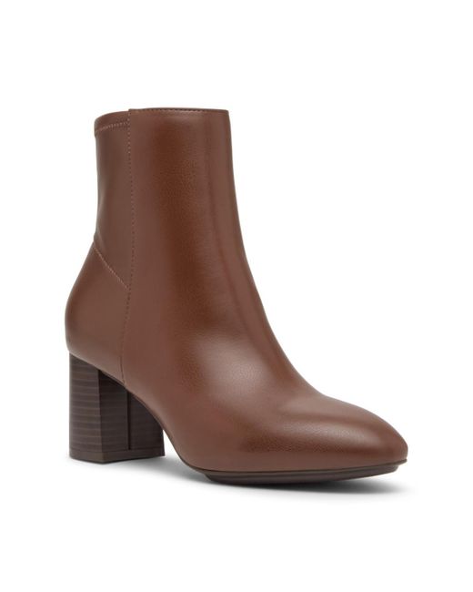 Anne Klein Brown Clara Block Heel Dress Booties