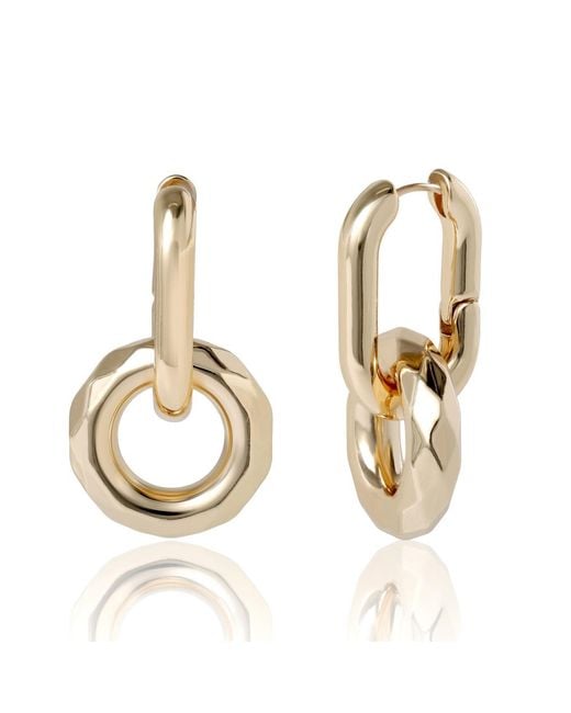 BCBGMAXAZRIA Metallic Tone Modern Hoop Earrings