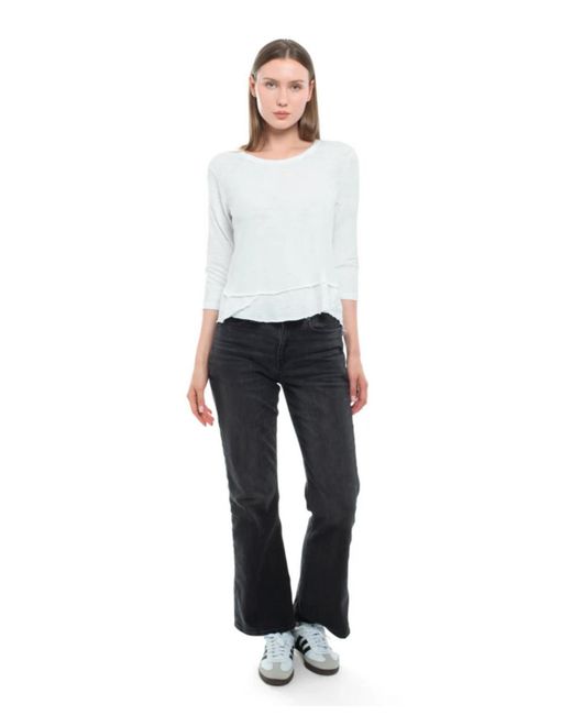 Wilt White Sleeve Mock Layer Tee