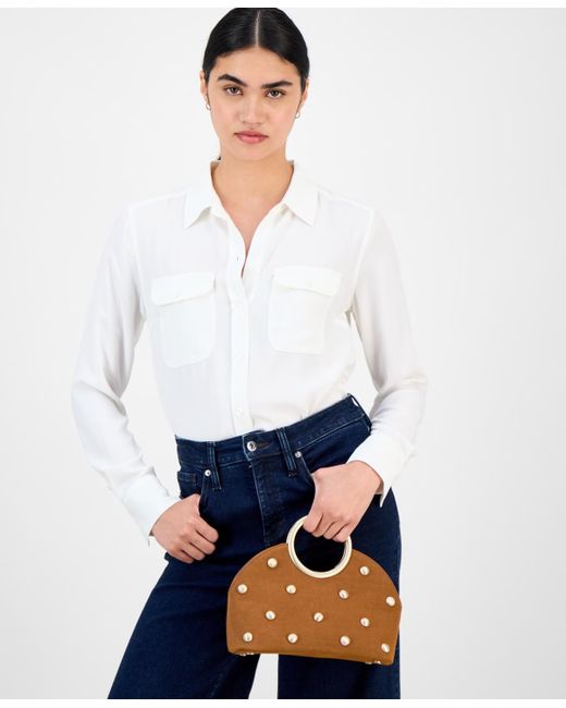 INC International Concepts White Tysha Bangle Stud Clutch
