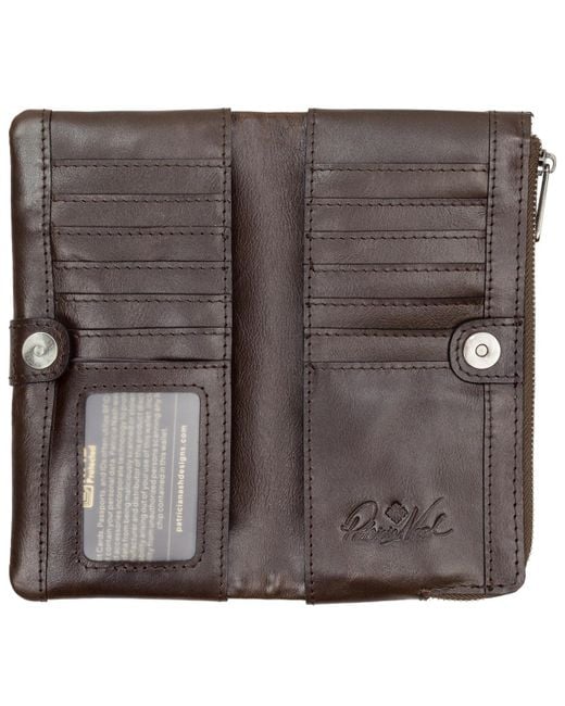Patricia Nash Black Prassa Bark Leaves Textured Wallet