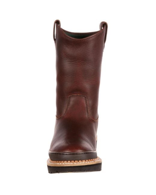 Georgia Boot Brown Giant Pull-on Work Boot for men