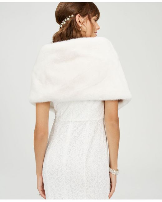 adrianna papell faux fur shrug