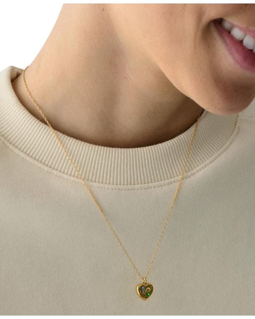 Kate Spade Metallic Cubic Zirconia Self-love Club Pendant Necklace