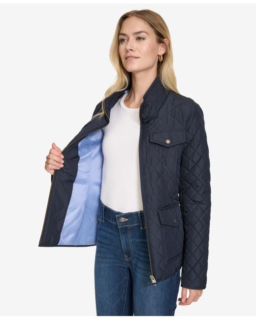 Nautica Blue Solid Quilted Jacket