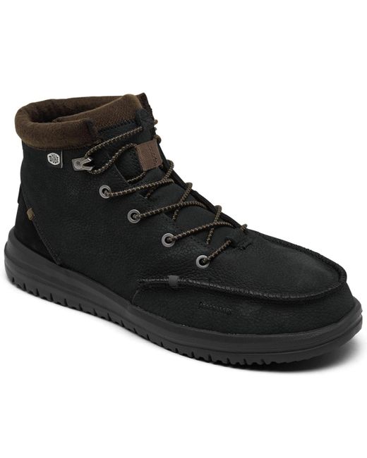 Hey Dude Black Bradley Leather Casual Boots From Finish Line for men