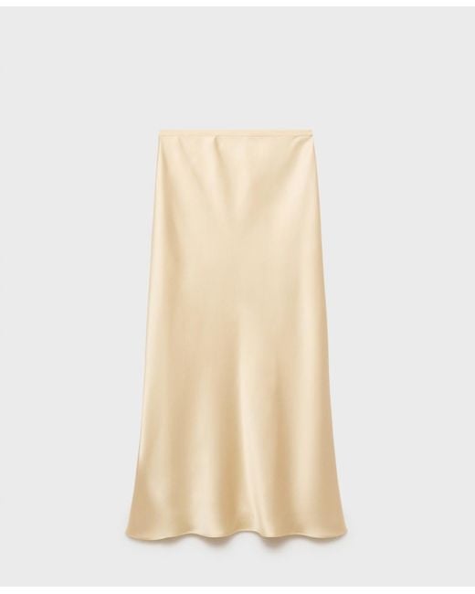 Mango Natural Midi Satin Skirt