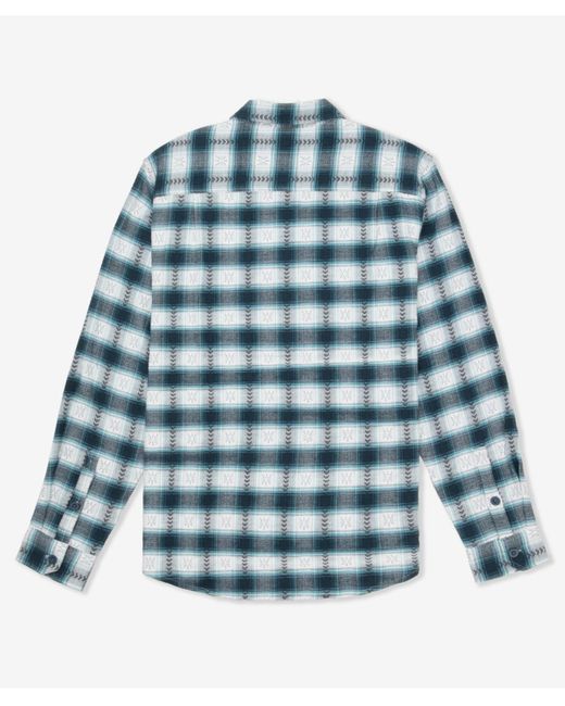 Hurley Blue Portland Stretch Flannel Long Sleeve Shirt for men