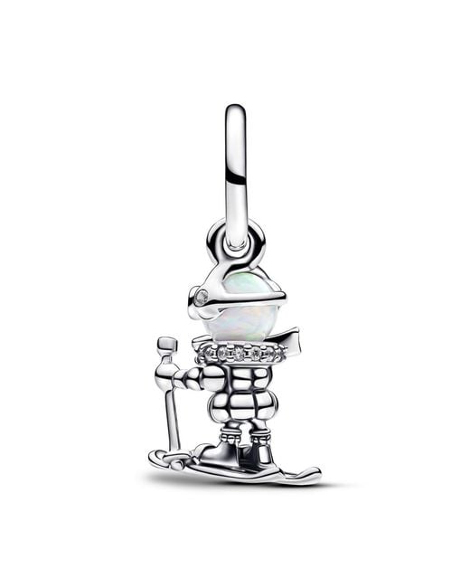 Pandora White Skier Dangle Charm