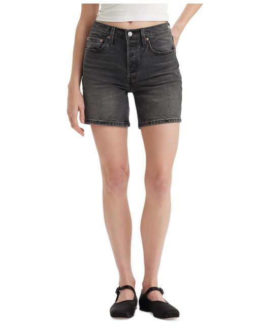 Levi's Gray 501 Mid-thigh High Rise Straight Fit Denim Shorts