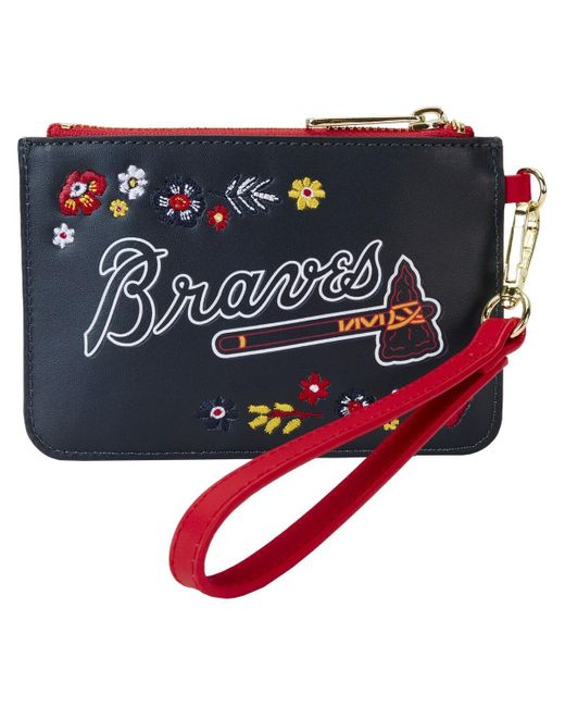 Loungefly Red Atlanta Braves Floral Wrist Clutch