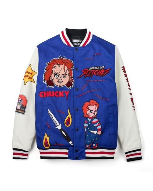 Reason Blue Chucky Wool Long Sleeve Varsity Jacket for men