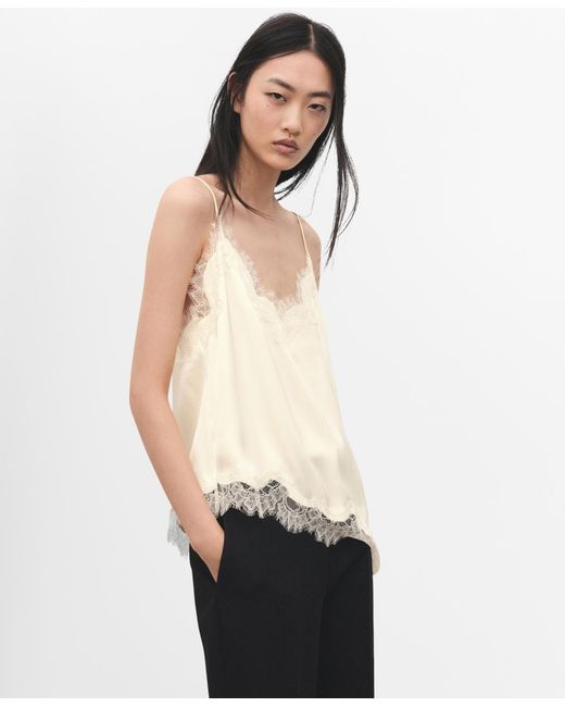 Mango White Lace Top
