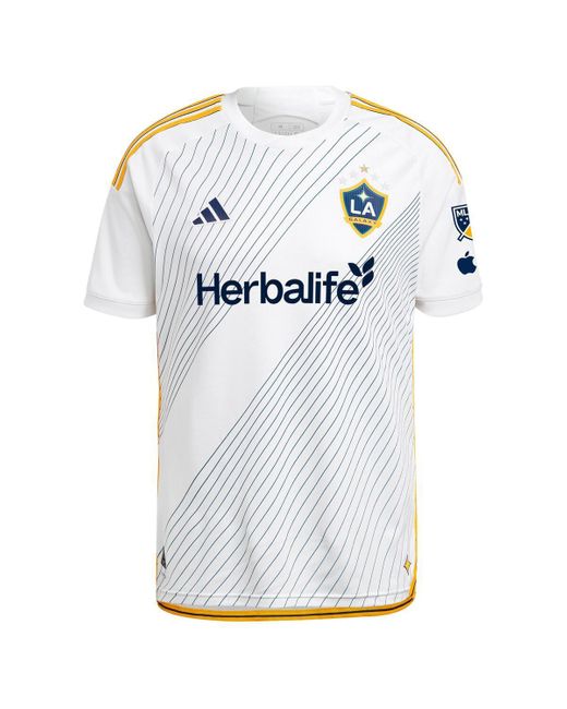 Adidas White Gabriel Pec La Galaxy 2024 Angelino Kit Authentic Player Jersey for men