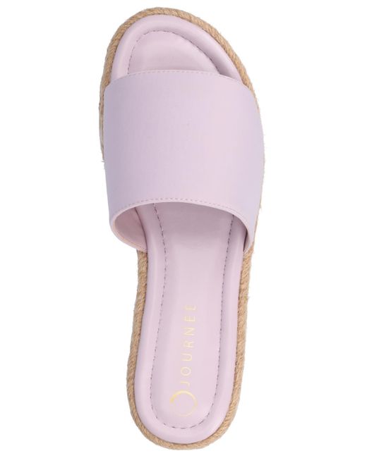 Journee Collection Pink Rosey Espadrille Platform Wedge Sandals
