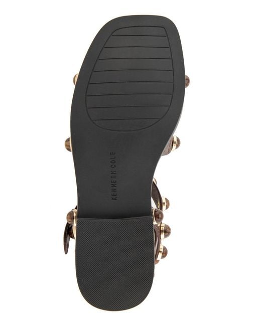 Kenneth Cole Brown Ruby Stones Gladiator Flat Sandals