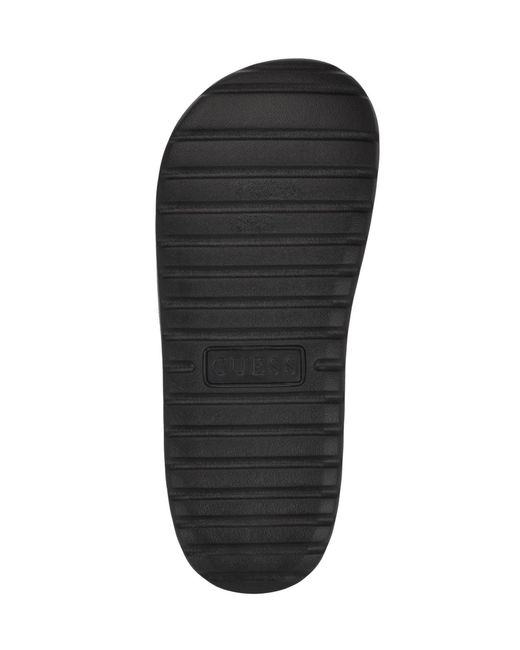 Guess Black Magaria Branded Elevated Pool Slides for men
