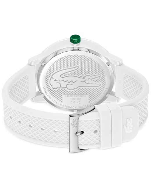 Lacoste White L.12.12. Silicone Strap Watch 48mm