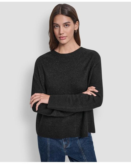 DKNY Blue Crewneck Long-sleeve Sweater