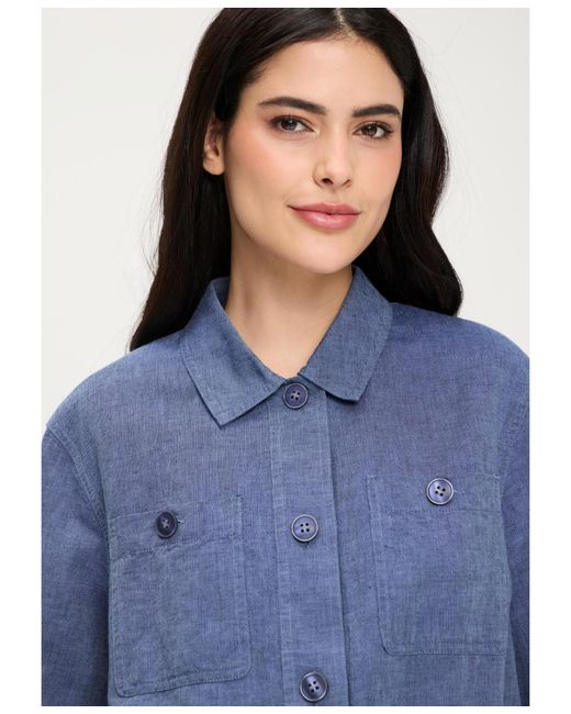 Olsen Blue Linen-cotton Jacket