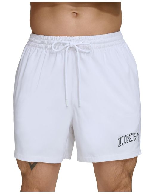 DKNY Blue Core Logo Stretch 5" Volley Shorts for men