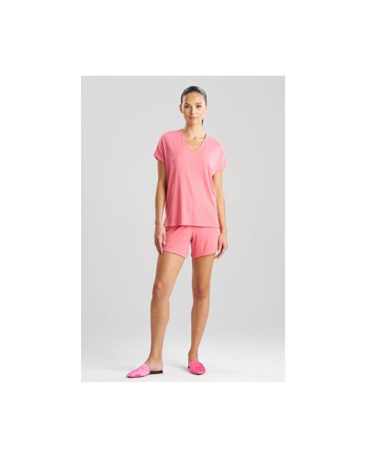 Natori Pink Soothe Short Sleeve Short Set