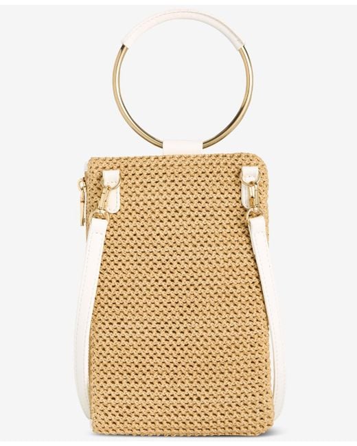 INC International Concepts Natural Charlii Small Straw Crossbody