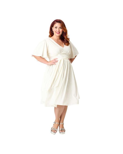 1940s evening dresses plus size [Plus Size] Red 1940s Ruffle Polka Dot Swing Dress