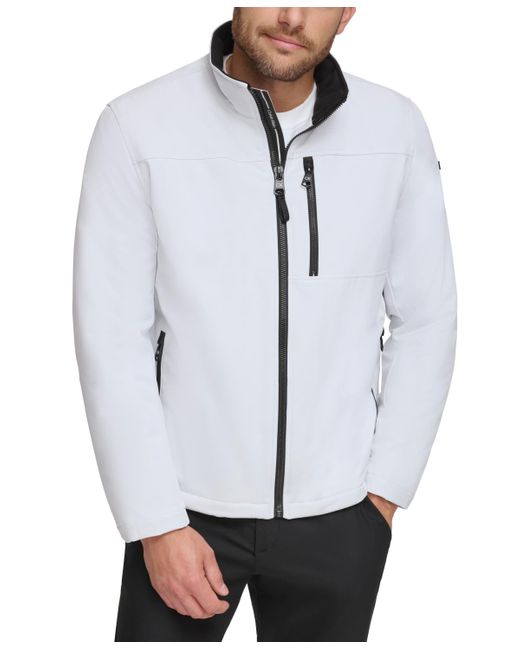 Calvin Klein White Sherpa Lined Classic Soft Shell Jacket for men