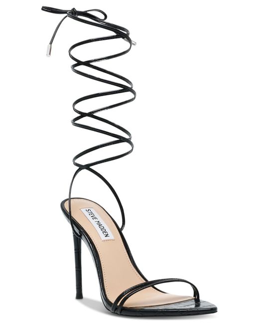 Steve Madden Flamin Strappy Ankle-strap Sandals in Black - Lyst