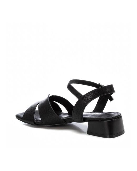 Xti Black Block Heel Sandals By