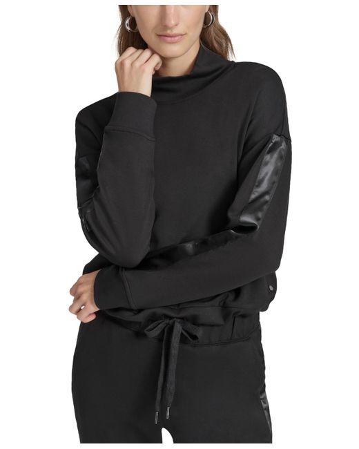 Marc New York Black Andrew Marc Sport Mixed-media Scuba Turtleneck Top