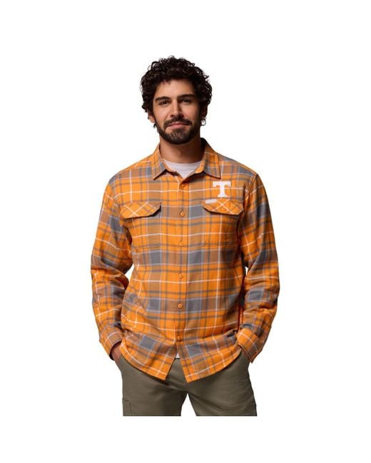 Columbia Orange Tennessee Volunteers Omni-wick Flannel Long Sleeve Button-up Shirt for men