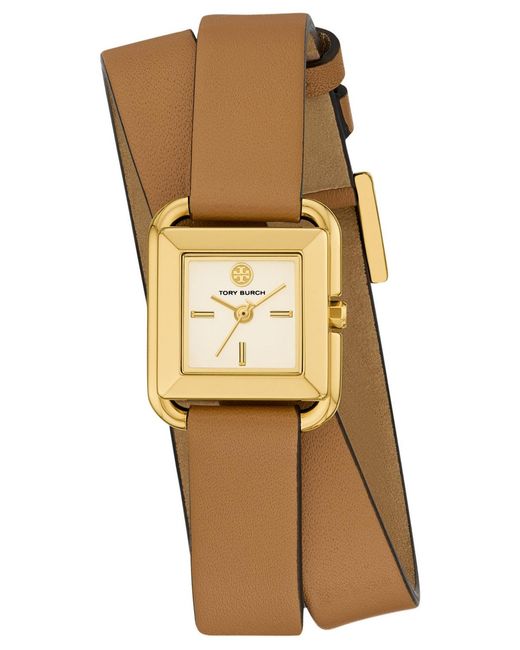 Tory Burch The Small Kira Double Wrap Leather Strap Watch, 18mm x 18mm New $300 Tory Burch The Small Kira Square Bracelet Watch Set, 18mm x  main image 3