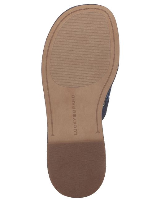 Lucky Brand Brown Ulrich Strappy Woven Flatform Wedge Sandals