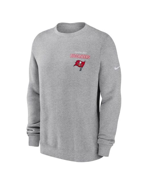 Nike Gray Tampa Bay Buccaneers Primetime Club Fleece Pullover Sweatshirt for men