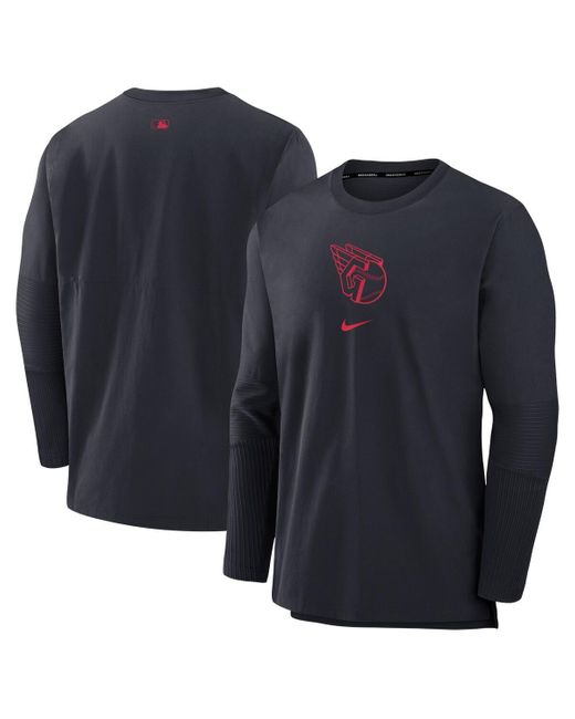 Nike Blue Navy Cleveland Guardians Authentic Collection Player Performance Pullover Sweatshirt for men