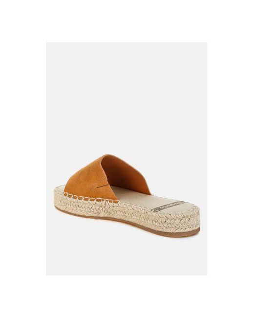 Rag & Co Metallic Huntra Real Soft Leather Espadrille Flatforms