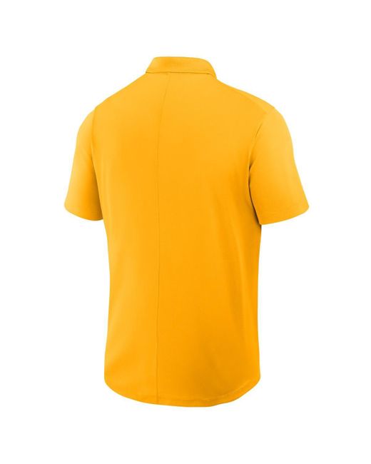 Nike Yellow West Virginia Mountaineers Primetime Victory Primary Logo Performance Polo Shirt for men