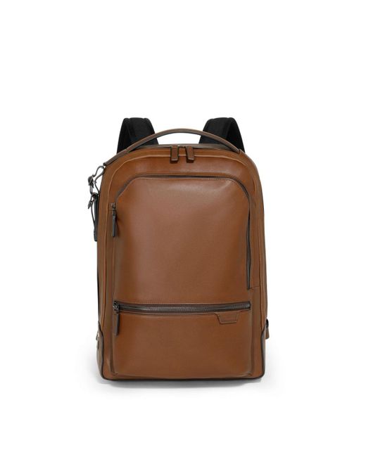 Tumi Brown Harrison Bradner Leather Backpack for men