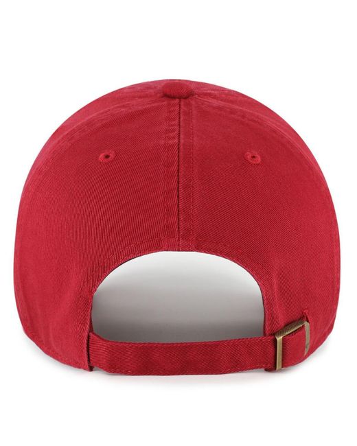 '47 Red Arkansas Razorbacks Vault Clean Up Adjustable Hat for men