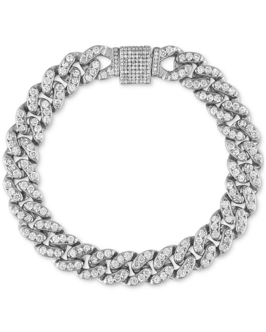 Macy's Metallic Cubic Zirconia Curb Link Chain Bracelet for men