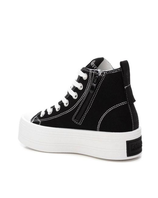 Xti Black High Top Canvas Sneakers Refresh By