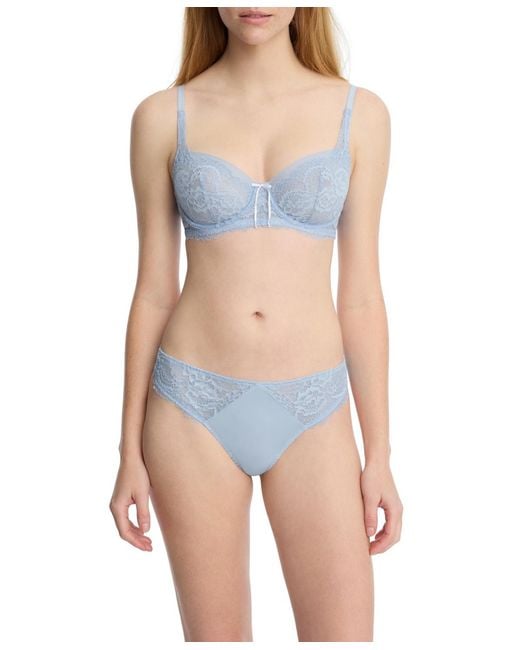 Skarlett Blue Blue Entice Unlined Underwire Lace Balconette Bra