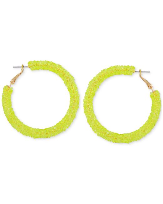 Guess Yellow Large Crushed Stone Hoop Earrings